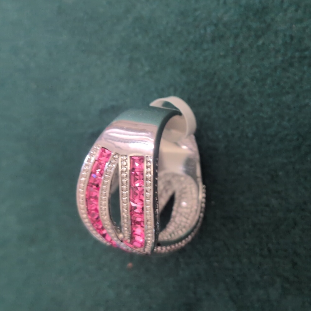 NWT J Goodin Twisting Pink Silver Ring Size 10 - Picture 3 of 7